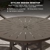 Mondawe 48 Inch Round Aluminum Outdoor Patio Dining Table with Umbrella Hole, Dark Brown - 4 of 4