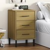 vidaXL Nightstand Storage Bedside Table with 3 Drawers Solid Pine Wood OSLO - 2 of 4