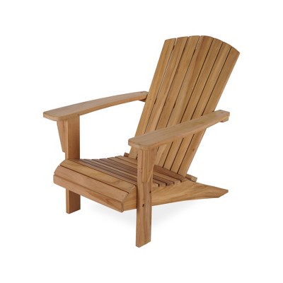 Decksplore Adirondack Chair Teak Wood Waterproof Outdoor Furniture for Garden, Poolside & Patio