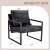 Zeus & Ruta Classic PU Leather Accent Chair with Metal Frame, Ergonomic Design - 4 of 4