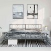 vidaXL California King Metal Bed Frame with Headboard & Footboard, Black, Sturdy Steel, No Mattress - 3 of 4