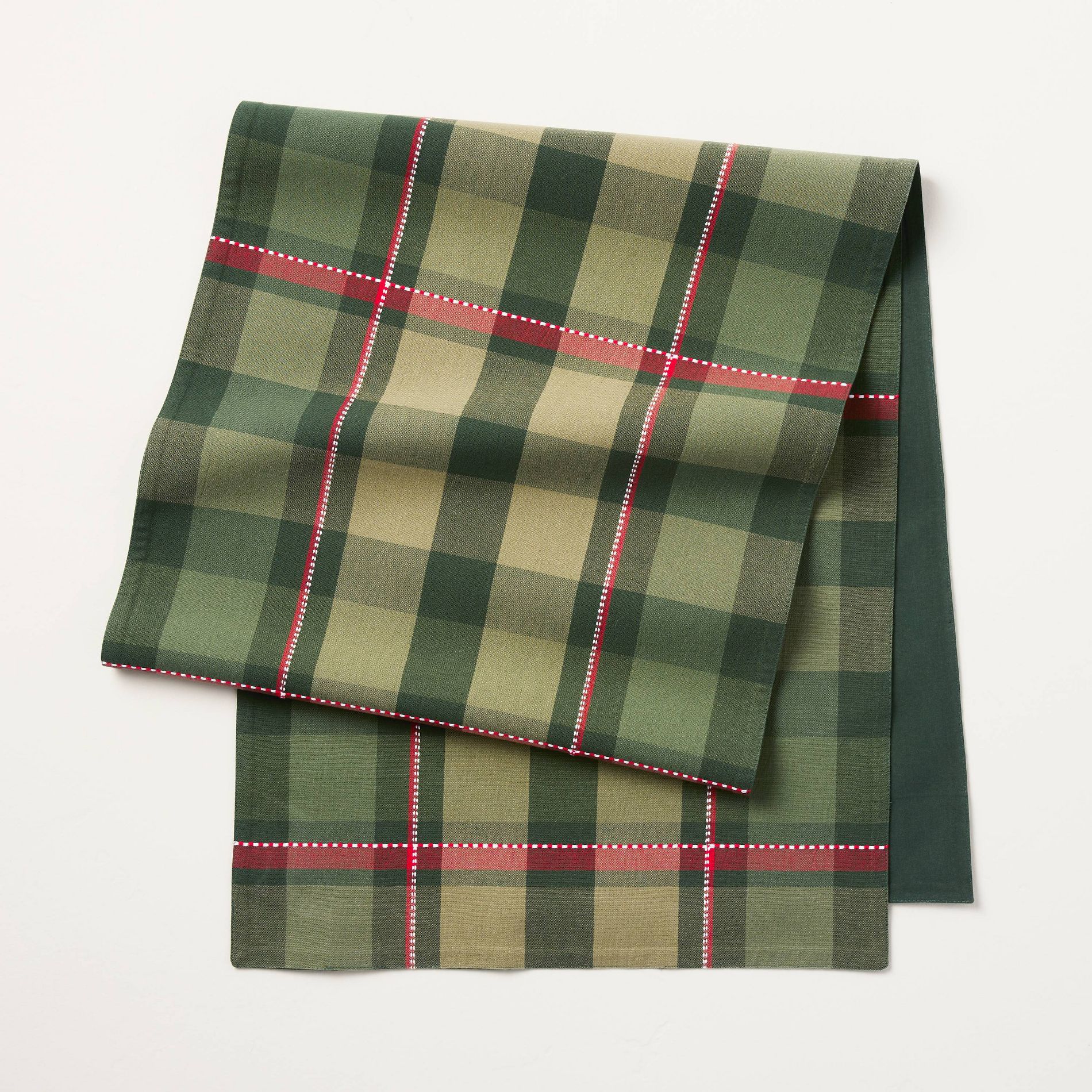 90"x20" Oversized Plaid Runner Green - Hearth & Hand™ with Magnolia