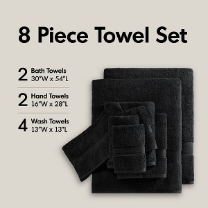 100% Cotton Solid Color Heavyweight Bath Towel Set, Anti-Microbial Certified Highly Absorbent Plushy Bath Towel - 1 of 4