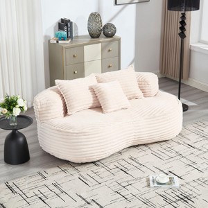 CAVINAS Lazy Sofa Corduroy Bean Bag Chair Lounger,High Back Bean Bag Couch,Accent Chairs for Living Room - 1 of 4