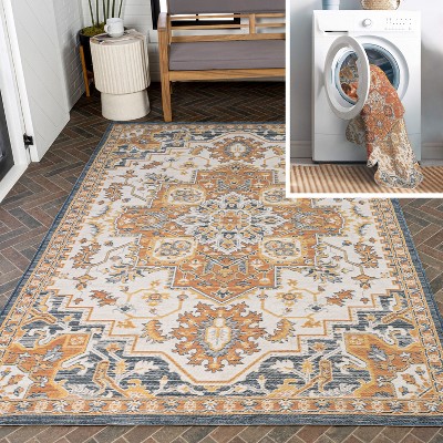 JONATHAN Y Bijan Traditional Vintage Medallion Reversible Machine-Washable Indoor/Outdoor Area Rug
