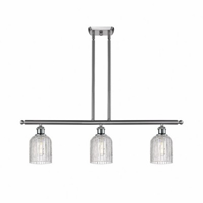 Bridal Veil - 3 Light Stem Hung Island In Art Deco Style-9.5 Inches Tall and 36 Inches Wide