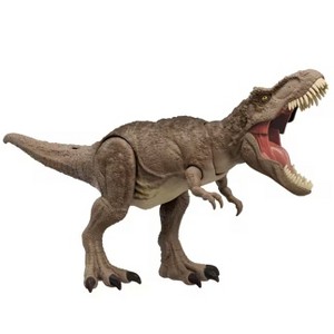 Mattel Jurassic World All-Out Attack Tyrannosaurus Rex Dinosaur Action Figure Toy, T. rex with Rampage Attack, Chomp & Evolved Spikes - 1 of 4
