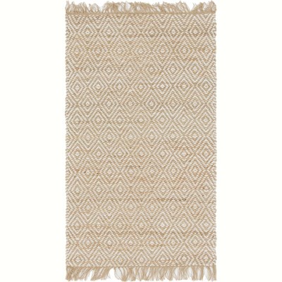 Handmade Braided Jute and Cotton 3' 3" x 5' 1" Area Rug in Natural Brown