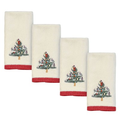 Spode Christmas Tree  4 Pc Fingertip Towel Set