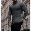 Clearlove Men’s Stretch Muscle Fit Turtleneck Long Sleeve Knit T-Shirt Slim Casual Essential - 2 of 4
