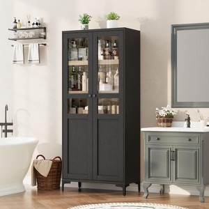 63" Tall Storage Cabinet, 5-Tier Pantry with 4 Adjustable Shelves - 1 of 4
