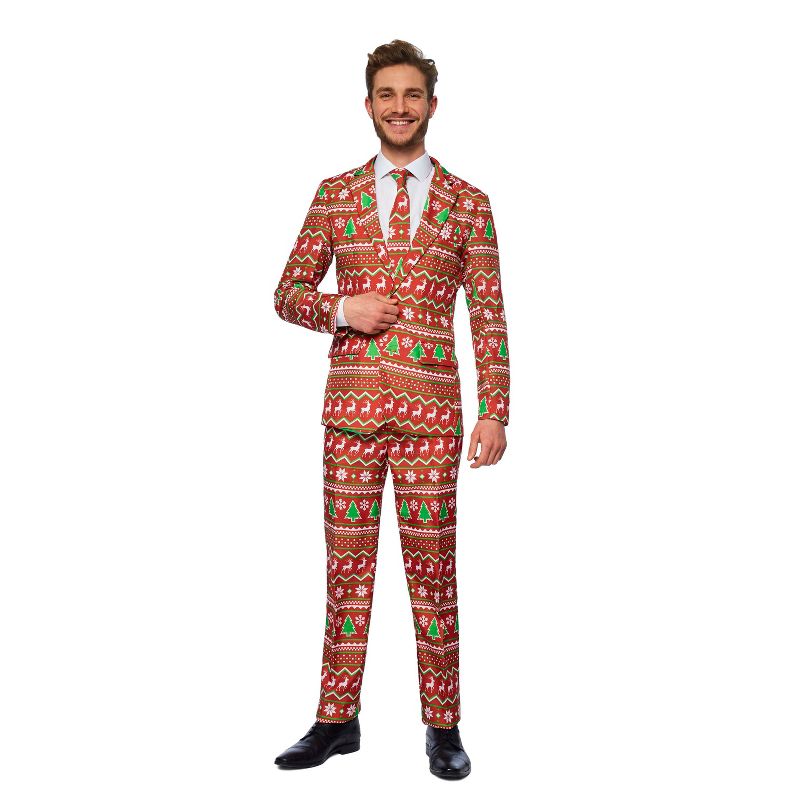 Suitmeister Men's Christmas Suit - Red Christmas (Mp Only) - Red, 1 of 5