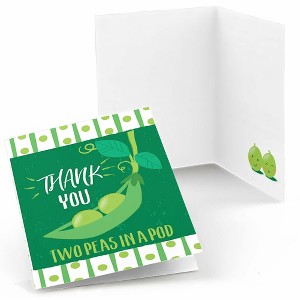 Big Dot of Happiness Double the Fun - Twins Two Peas in a Pod - Baby Shower or First Birthday Party Thank You Cards (8 count) - 1 of 4