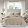 Madison Park 3pc King/California King Genoa Reversible Scalloped Edge Quilt Set Khaki - 2 of 4