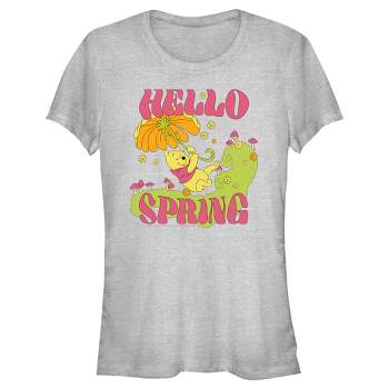 Juniors Womens Winnie the Pooh Hello Spring T-Shirt