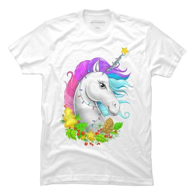 Men's Design By Humans Christmas unicorn By NikKor T-Shirt