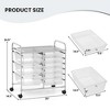 Costway 9 Drawer Rolling Organizer Cart Utility Storage Tools Scrapbook Paper Multi-Use Macaron/White/Hot Pink/Light Pink/Clear/Black - 3 of 4
