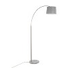 LumiSource March Contemporary Floor Lamp in White Marble and Nickel with Gray Linen Shade: Metal Body, Push Button Foot Switch - 4 of 4