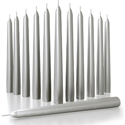 8 Inch Taper Candles Set of 12 - Dripless Long Burning Fragrance-Free Tall Tapers