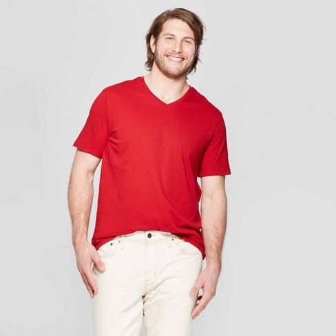 Men's Big & Tall Every Wear Short Sleeve V-neck T-shirt - Goodfellow & Co™ Red 5xb : Target