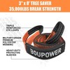 TruAIR Off-Road Winch Recovery Kit  Tow Rope-  with Tree Saver & Snatch Block for Trucks/Jeeps - 4 of 4
