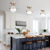 PAKOKULA 1-Light Silver Mid-century Semi-Flush Mount Ceiling Light Fixture with Frosted Glass Globe Shade - 4 of 4