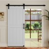 Dolonm 30 in. x 84 in MDF White H-Shaped Barn Door with Hardware (Includes Round Tube Handrail and Swing Stop) - 2 of 4