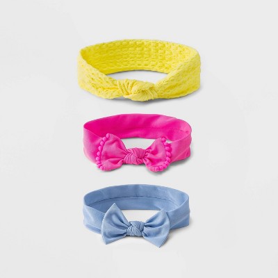 Baby Girls' 3pk Nylon Headwrap - Cat & Jack™ Blue/Pink