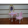 My Fancy Life Dollhouse Furniture Set, Bedroom and Beauty Play Set, White and Pink with Floral Bedding - 3 of 4