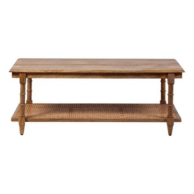 Carolina Living Chesterfield Wood & Cane Coffee Table - Natural