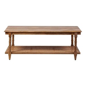 Carolina Living Chesterfield Wood & Cane Coffee Table - Natural - 1 of 3