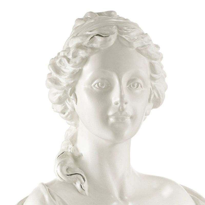 Kensington Hill Classic Roman 16" High White Faux Marble Finish Female Bust Statue, 3 of 11