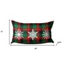 HomeRoots 12" X 20" Green Red And Black Christmas Snowflakes Trio Plaid Throw Pillow Cover - 3 of 4