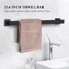 Itopfox 10 Piece Matte Black Bathroom Hardware Set 2 23.6 Inch Towel Bars 2 Towel Rings 2 Toilet Paper Holders 4 Coat Hooks - 2 of 4