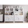 Kitchen Pantry Storage Cabinet with Microwave Stand & Coffee Bar Cabinet,Freestanding Hutch Cabinet with 4Doors - 3 of 4