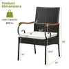 Costway 5 PCS Patio Rattan Dining Set Acacia Wood Table 4 Wicker Chairs with Umbrella Hole - 4 of 4