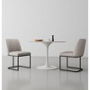 Sapphtopaz Modern Dining Chairs with Mid-Backrest PU Leather Upholstered Living Room Chair with Geometic Semi Circle Metal Base for Dining Room - 3 of 4