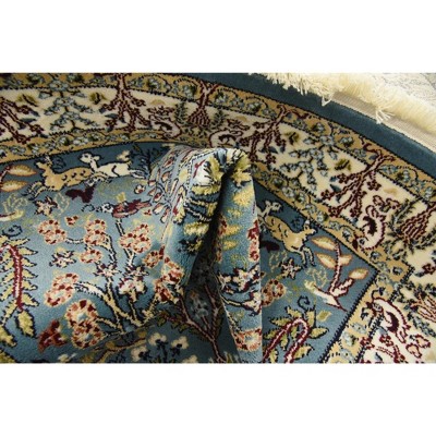 Narenj Blue and Beige Floral Synthetic 10' x 13' Area Rug