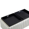 Alilang 45.50 inches Upholstered Storage Ottoman with Removable Cushions and Modern Channel-Tufted Design-Beige - 3 of 4