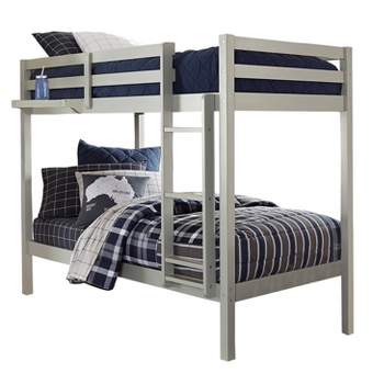 Kids' Twin Over Twin Caspian Bunk Bed with Hanging Nightstand Gray - Hillsdale Furniture