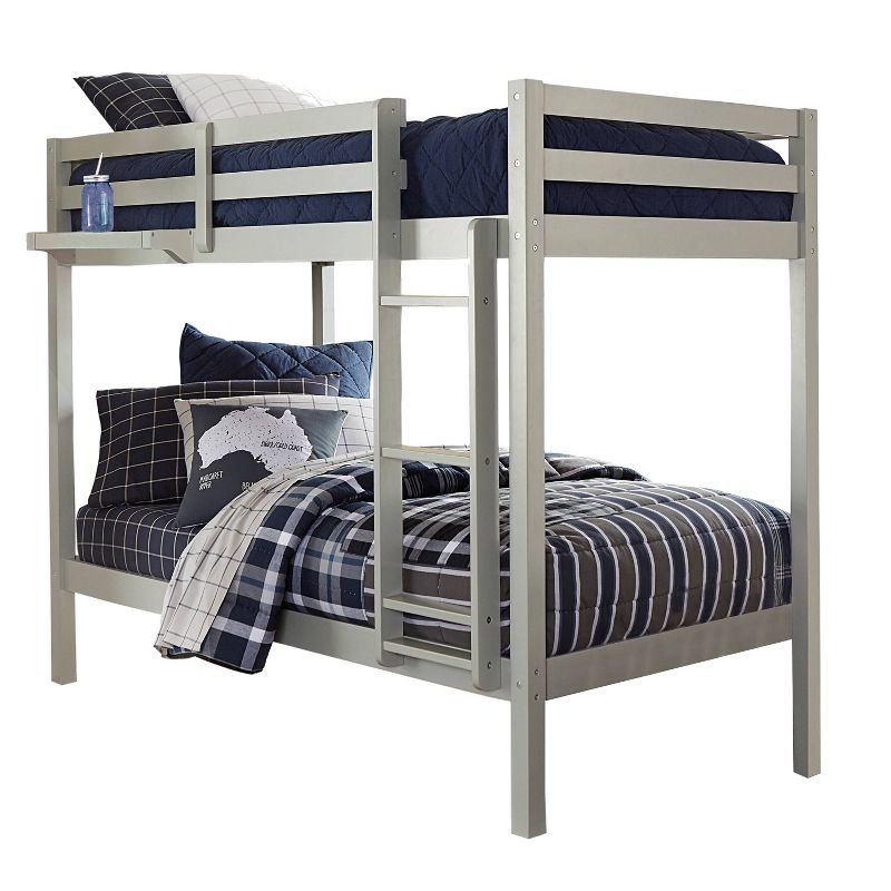 Kids&#39; Twin Over Twin Caspian Bunk Bed with Hanging Nightstand Gray - Hillsdale Furniture, 1 of 7