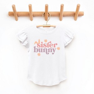 The Juniper Shop Sister Bunny Toddler Flutter Sleeve Tee - 1 of 3