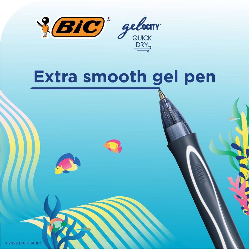 BiC Gelocity 8pk Quick Dry Gel Pen Multicolored Ink Ocean Theme, 4 of 8
