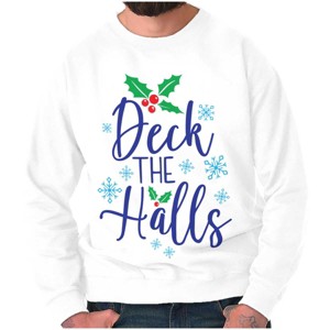 Christmas Deck The Halls Snowflakes Sweatshirt for Men or Women Brisco Brands - 1 of 4