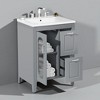24-Inch Bathroom Vanity with Sink,Glass Door,Drawers & Adjustable Shelf,Freestanding Vanity with Ceramic Basin & 8" Faucet Mount - 3 of 4