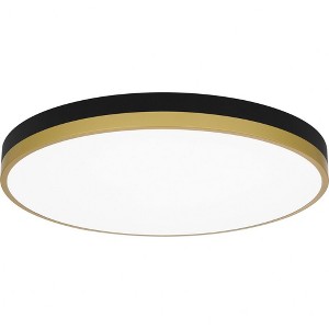 Quoizel Lighting Weldin 1 - Light Flush Mount in  Matte Black Gold - 1 of 4