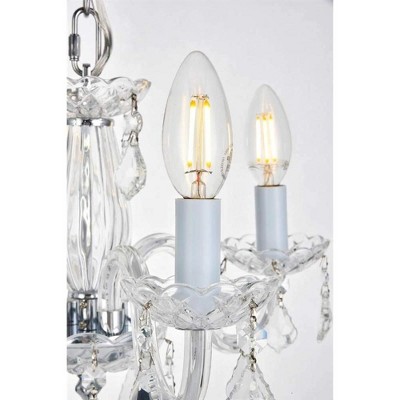 Rococo Chrome 4-Light Pendant with Clear Royal Cut Crystal