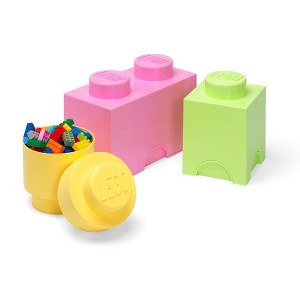 Room Copenhagen LEGO 3-Piece Storage Brick Set | Yellow| Green | Light Purple - 1 of 3