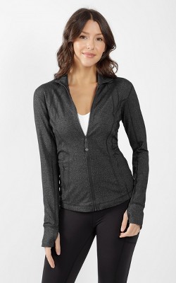 90 Degree By Reflex Missy Full-zip Long Sleeve Jacket - Htr