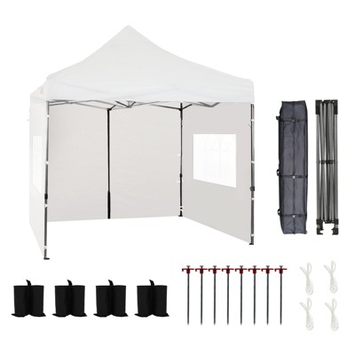 Aoodor 10' × 10' Commercial Instant Pop Up Canopy Tent, 3 Adjustable Heights,  Fully Waterproof Portable Gazebo Shelter, with Wheeled Bag